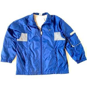Nike Zip Jacket Pockets Lined Blue windbreaker